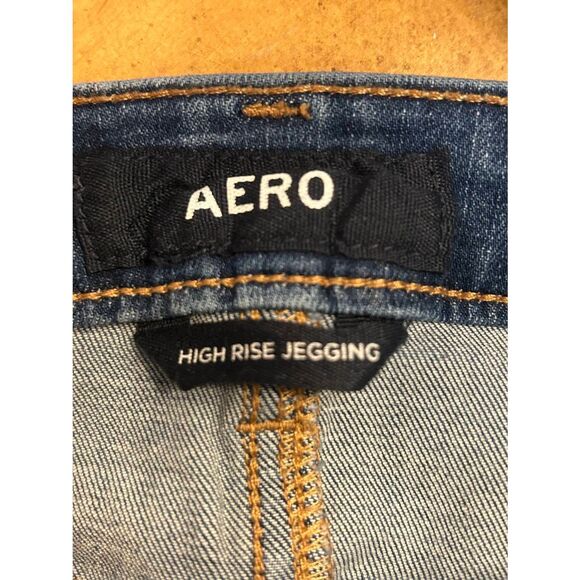 AERO Womens Medium Wash Ripped Distressed High Rise Jeggings Size 4 (5142) - Picture 5 of 6